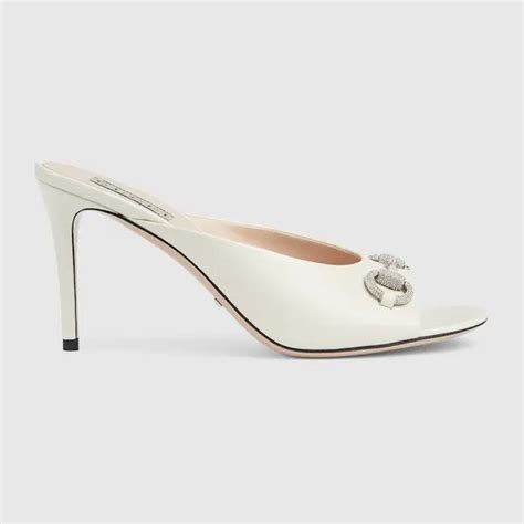 gucci mid heel sandals white new yok|high heel Gucci sandals women.